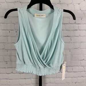 Ocean Drive Aqua Wrap Sleeveless Top Size Large